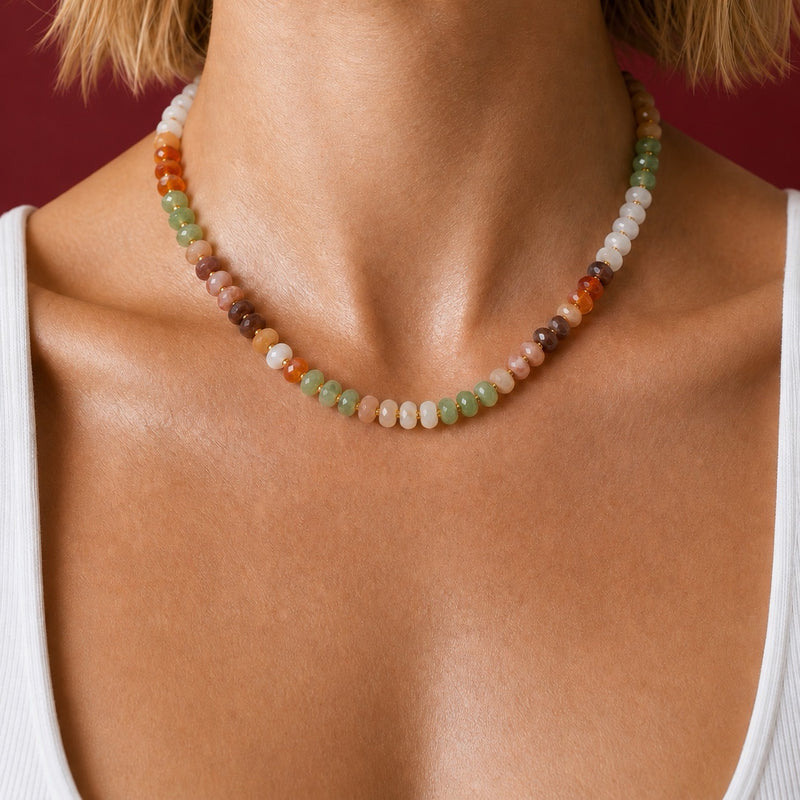 Multicolor Agate Beaded Necklace | SAÉA