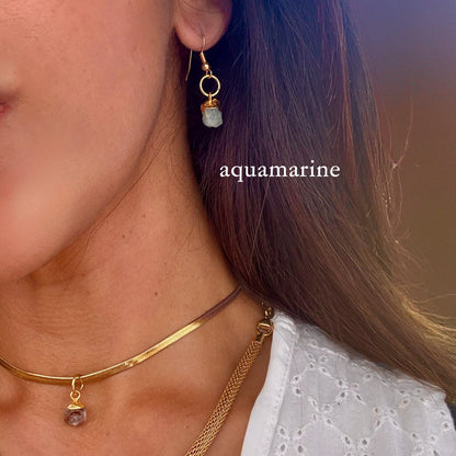 aquamarine gold earrings