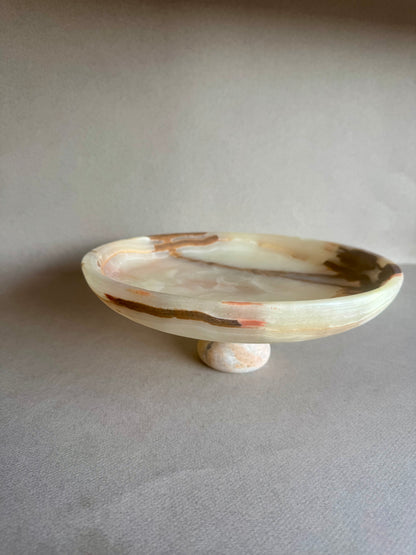 Opal, clay, and sand | SAÉA Centerpiece Pedestal Bowl