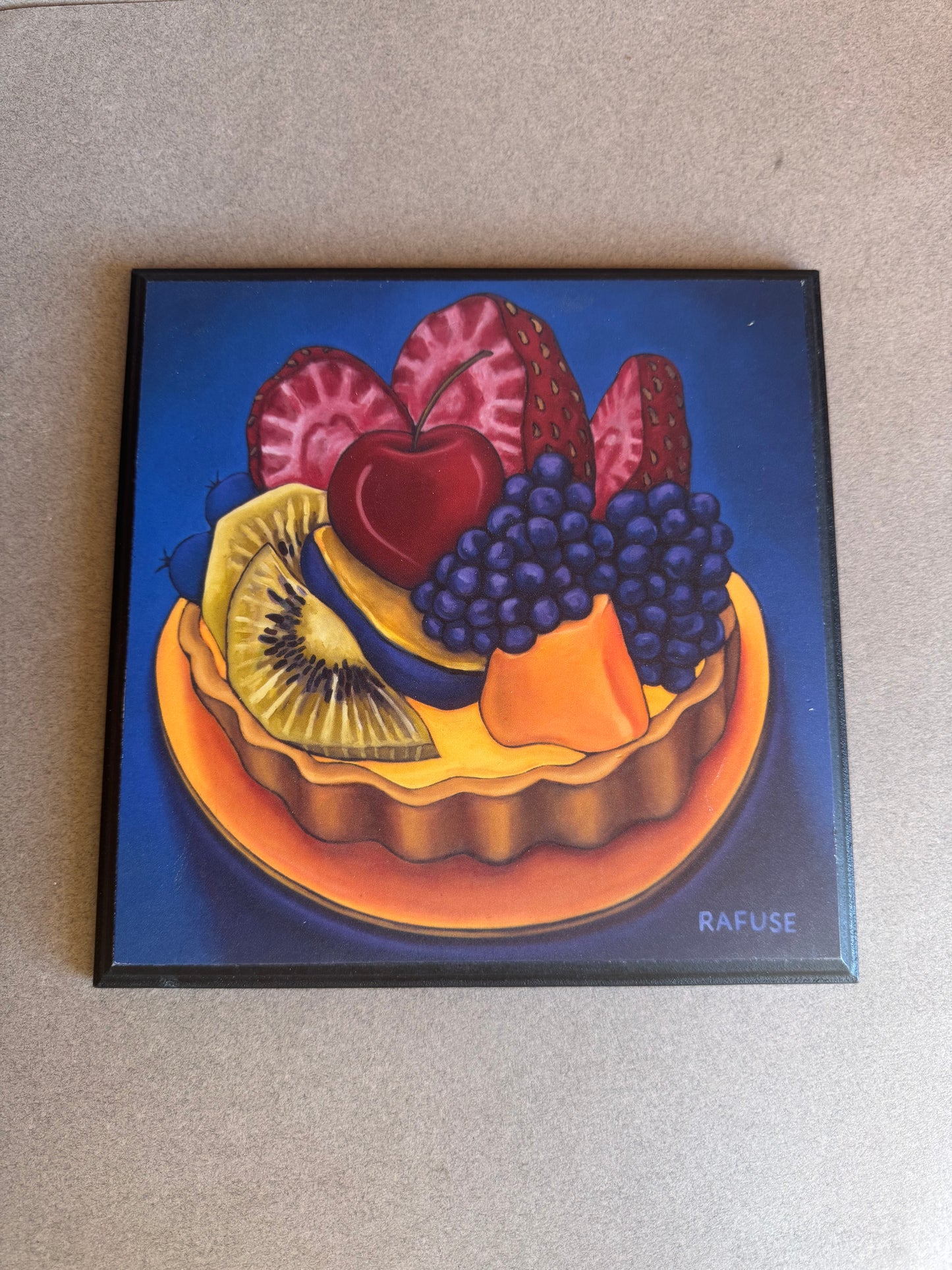 Vintage Fruit Tart Wall Plaque | Rafuse