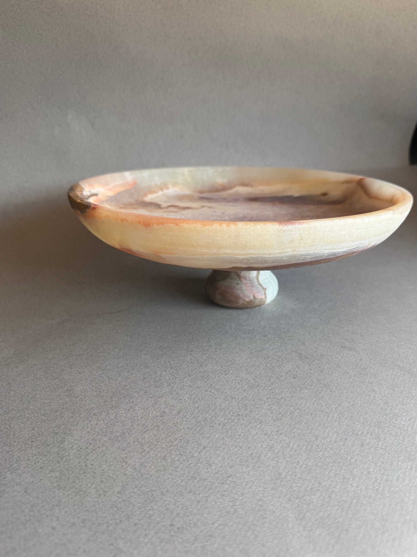 Alabaster, caramel, and sienna | SAÉA Centerpiece Pedestal Bowl