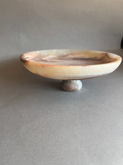 Alabaster, caramel, and sienna | SAÉA Centerpiece Pedestal Bowl