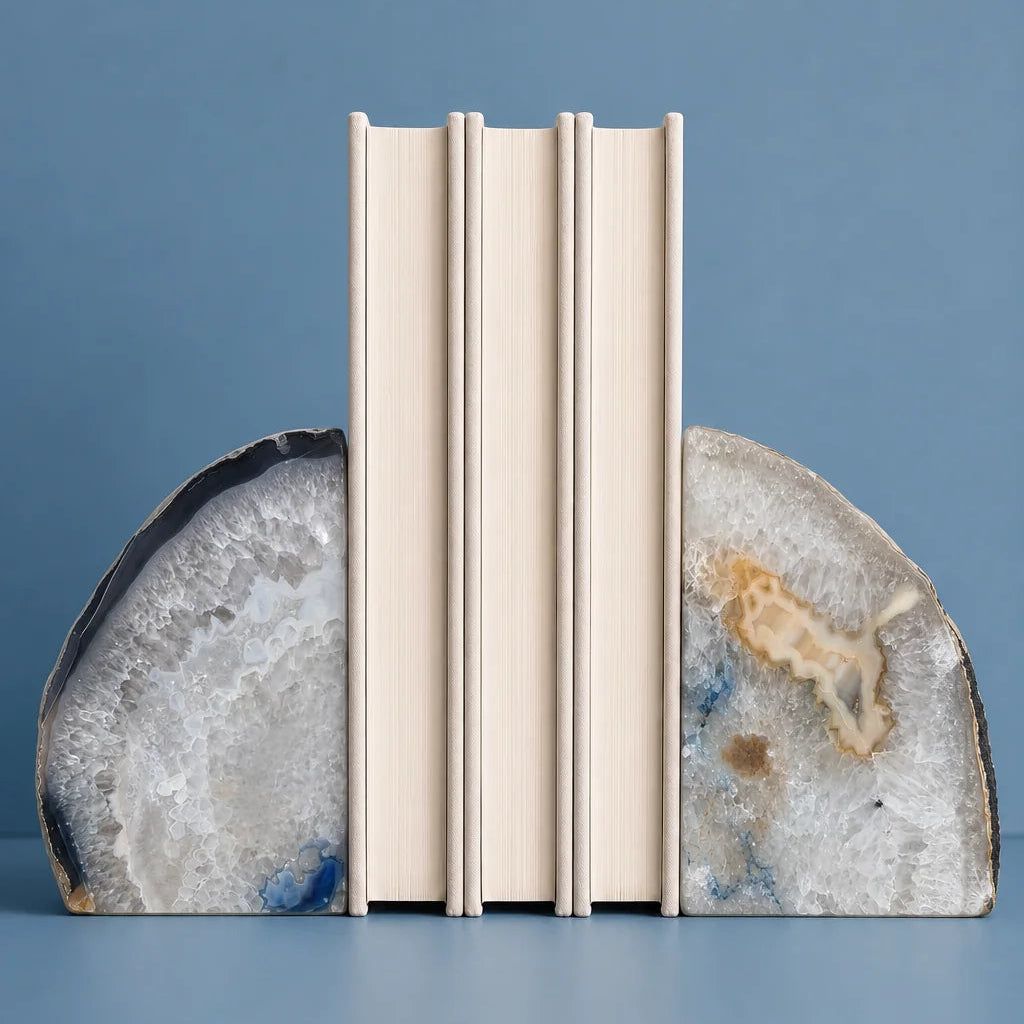 Stormglass — SAÉA Agate Bookends (Set of 2), styled in a room