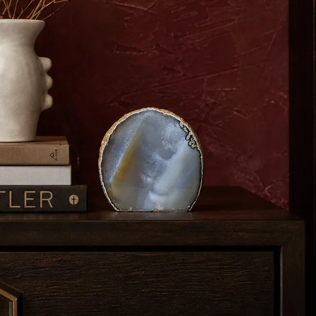 Moss & Amber — SAÉA Standing Agate, styled in a room