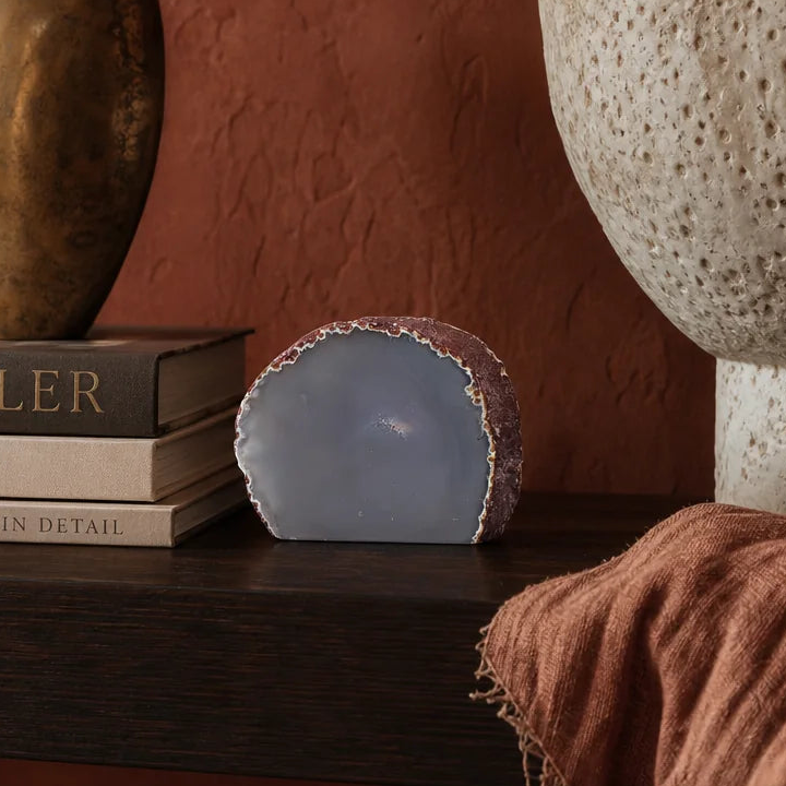 Dusk & Rust — SAÉA Standing Agate, styled in a room