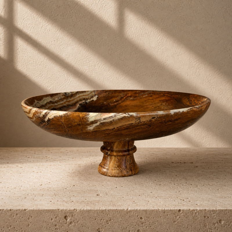 Brown, sienna & amber | SAÉA Centerpiece Pedestal Bowl
