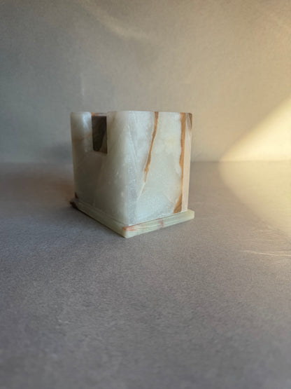 Ivory, Cream, and Honey | SAÉA Square Onyx Coaster Set