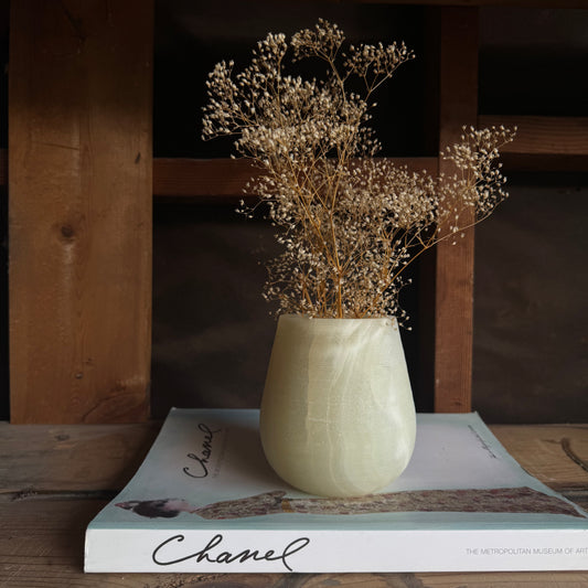 Moss, bone, and ash | SAÉA Curved Onyx Vessel