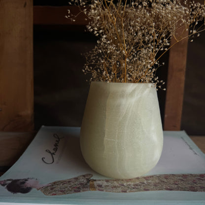 Moss, bone, and ash | SAÉA Curved Onyx Vessel