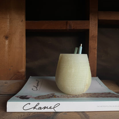 Moss, bone, and ash | SAÉA Curved Onyx Vessel