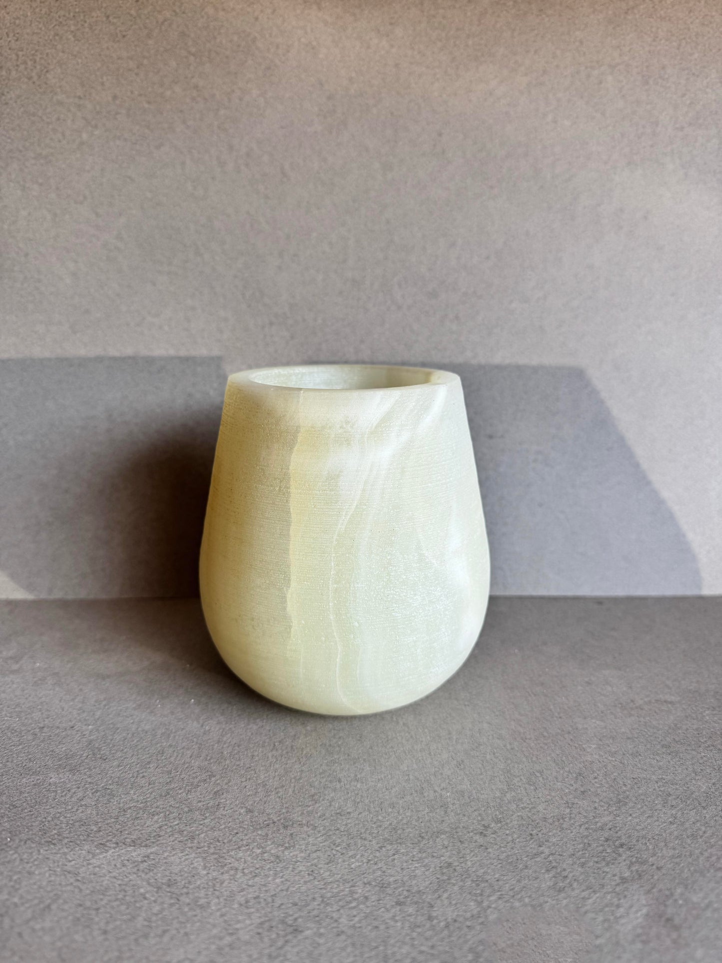 Moss, bone, and ash | SAÉA Curved Onyx Vessel