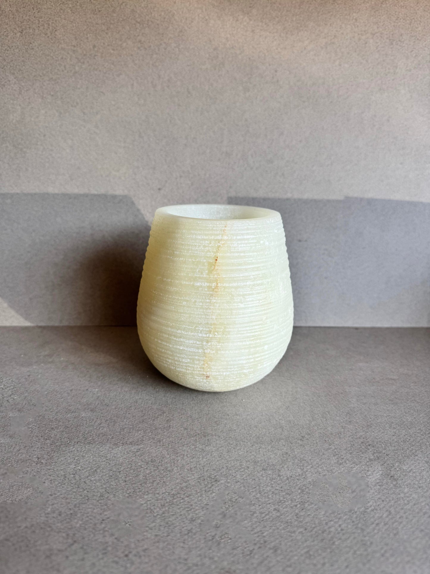 Moss, bone, and ash | SAÉA Curved Onyx Vessel