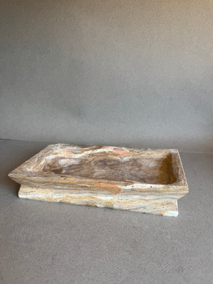 Taupe, ash brown, and rose | SAÉA Onyx Catchall Tray