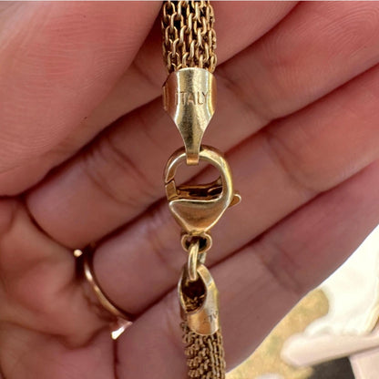 SAÉA Moonstone Mesh Necklace in Gold Vermeil