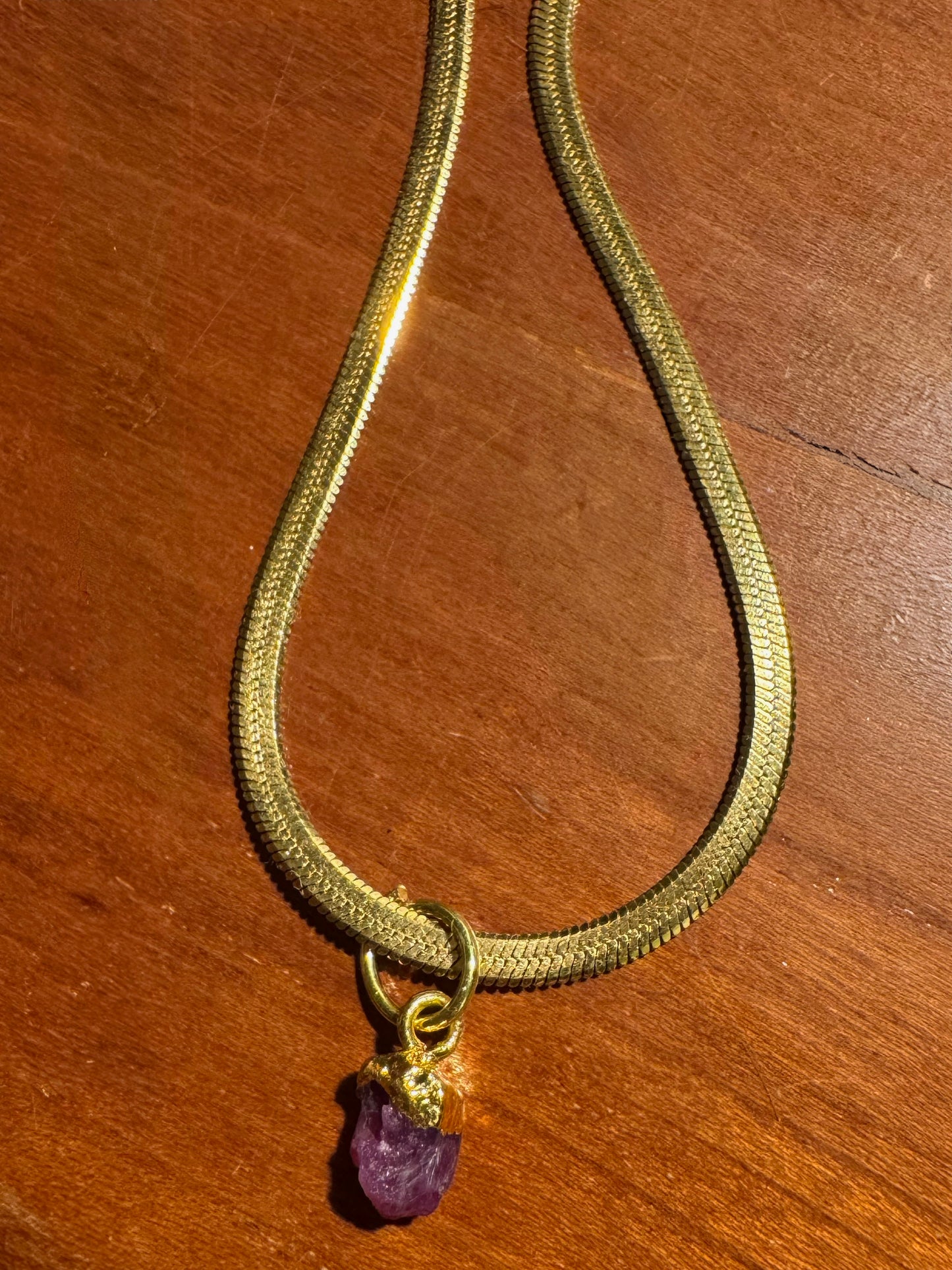 SAÉA Pink Tourmaline Herringbone Choker in 18K Gold