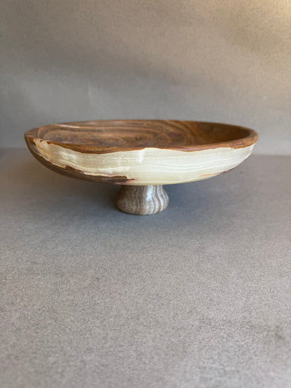 Caramel, cream, and blush | SAÉA Centerpiece Pedestal Bowl