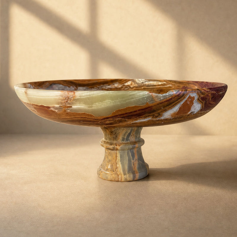 Sienna, honey, and olive | SAÉA Centerpiece Pedestal Bowl