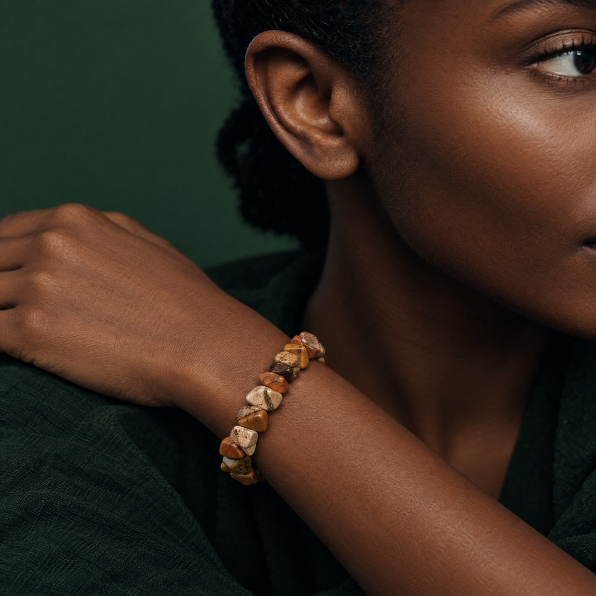 Blue flash & gold | SAÉA Labradorite Open Cuff Bracelet
