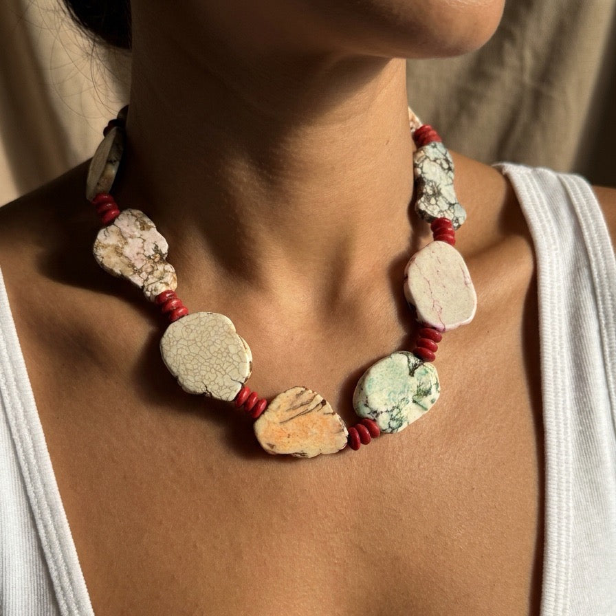 SAÉA Chunky Jasper Stone Choker Necklace
