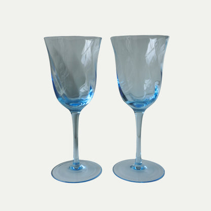 Vintage blue wine glasses