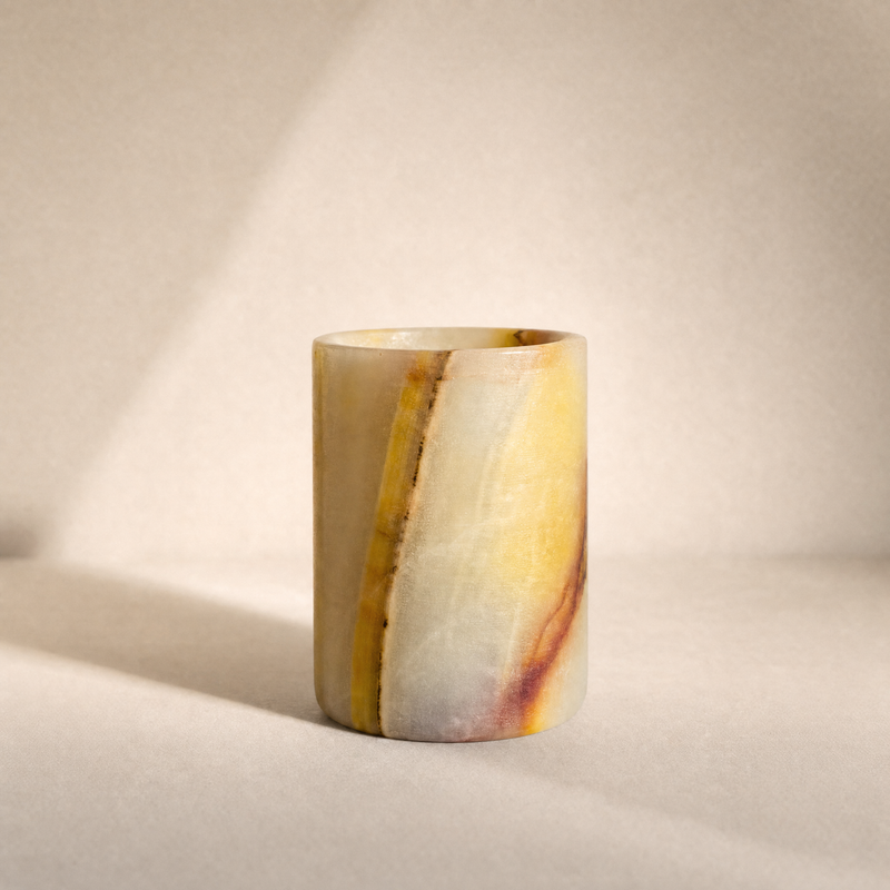 Golden yellow, honey & burgundy | SAÉA Flat Onyx Vessel