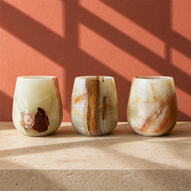 Amber Onyx Curved Vessels | SAÉA