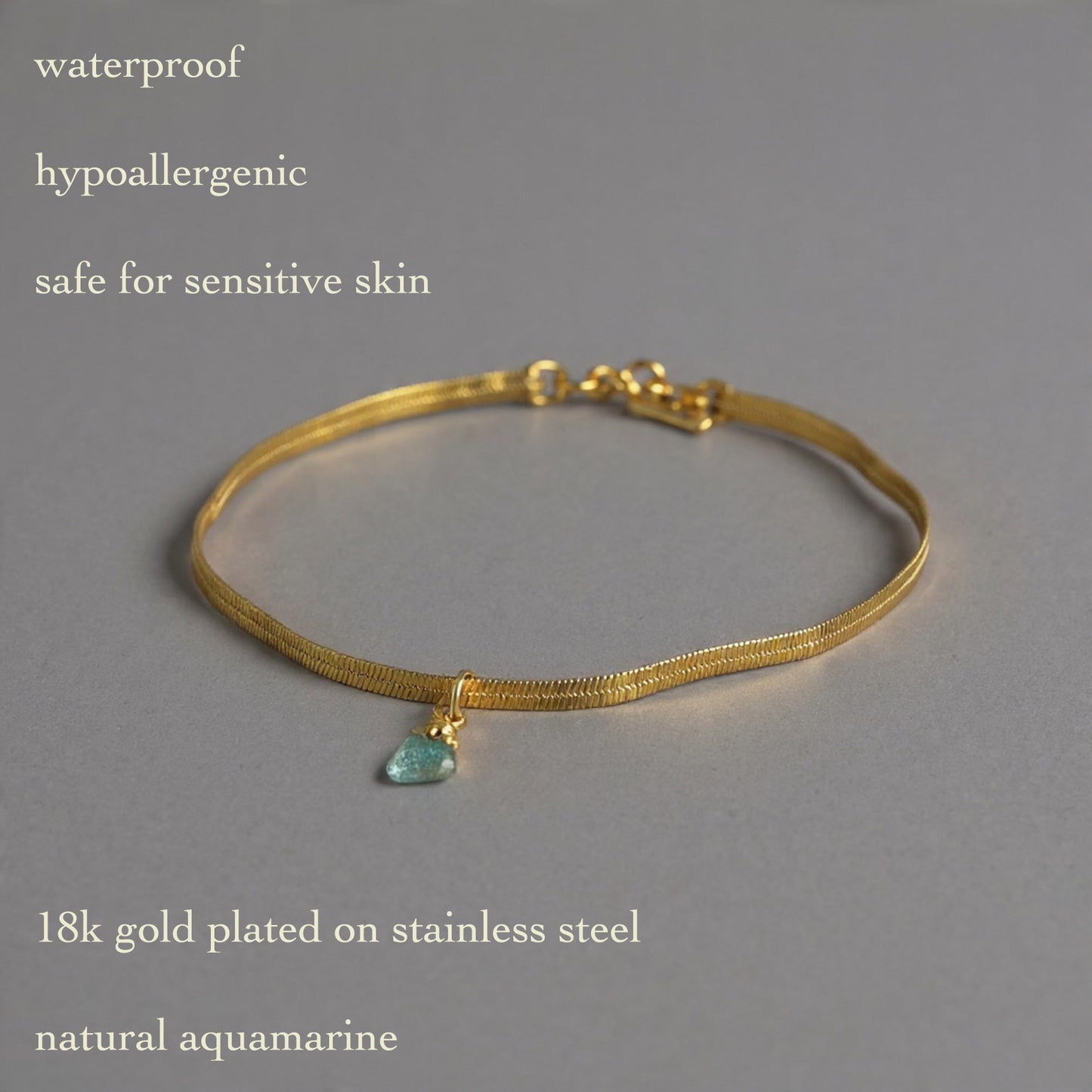 aquamarine waterproof necklace