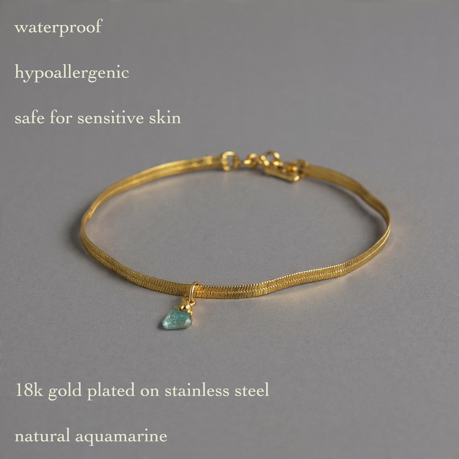 aquamarine waterproof necklace