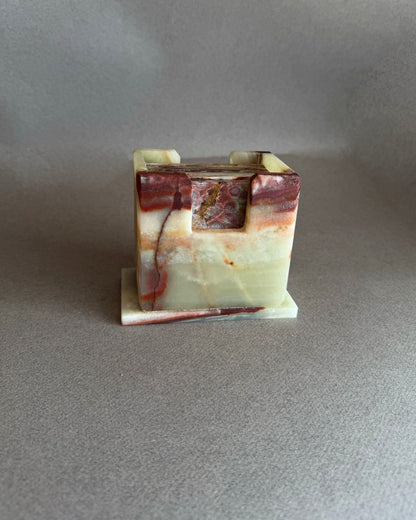 Soft jade, sand & warm clay | SAÉA Square Onyx Coaster Set