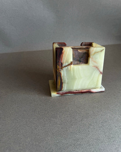 Soft jade, sand & warm clay | SAÉA Square Onyx Coaster Set
