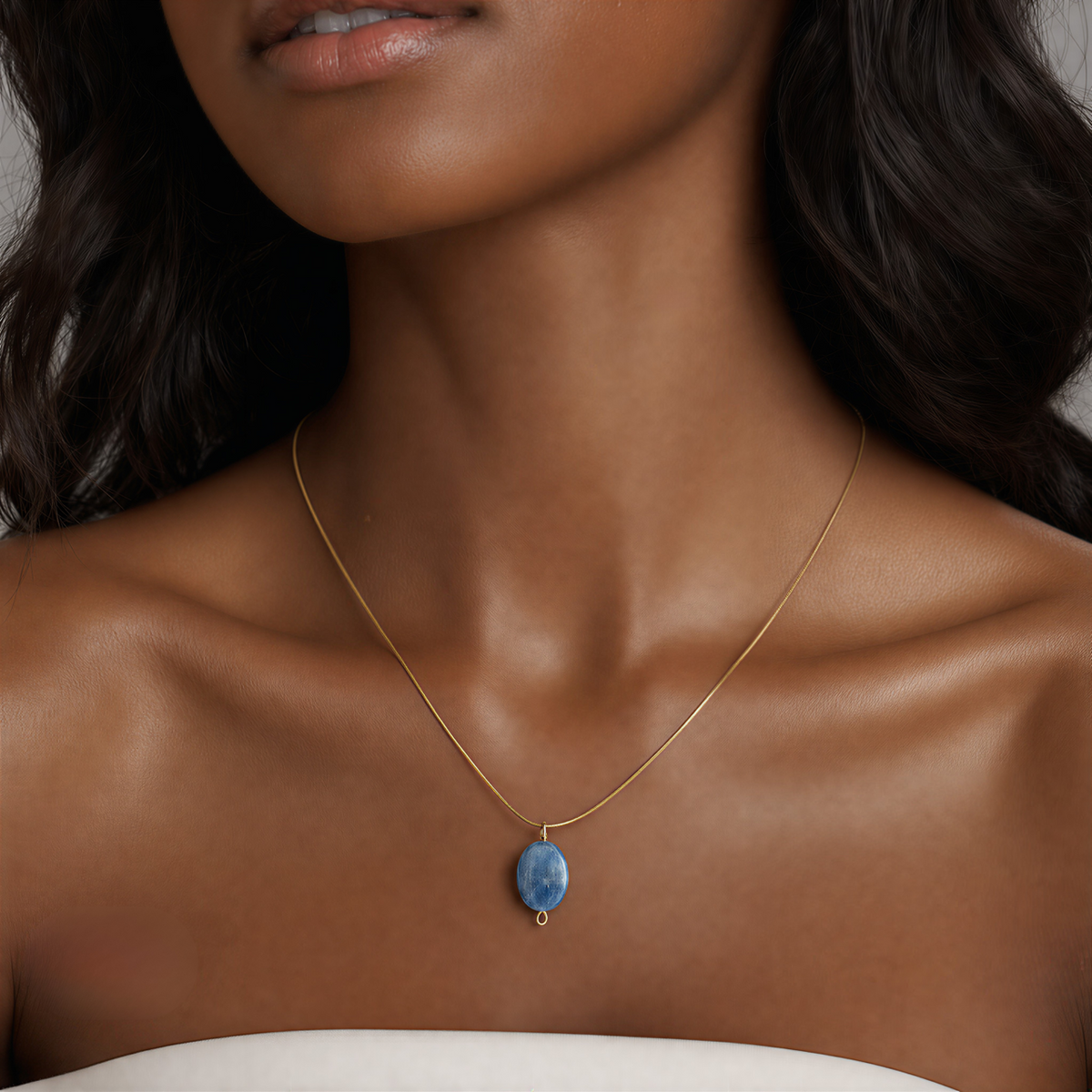SAÉA Dainty Blue Kyanite Pendant Necklace (14K Gold Filled)