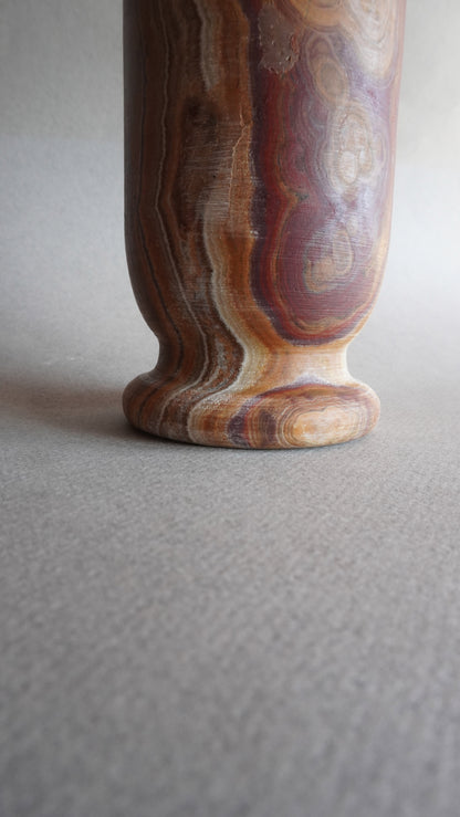Tall stone vase with pampas grass, rustic modern onyx vase centerpiece
