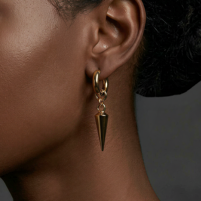 SAÉA Gold Drop Hoop Earrings in 18K PVD Gold