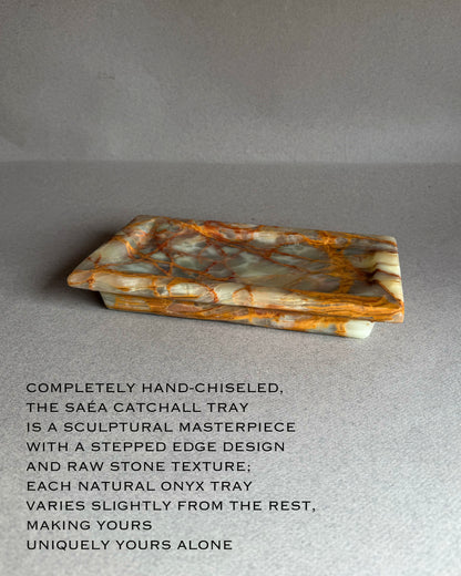 Sienna, gold, and forest green | SAÉA Onyx Catchall Tray