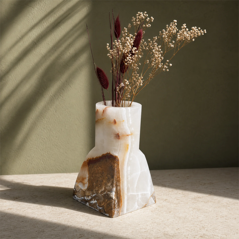Ivory & Cognac | SAÉA Onyx Bud Vase