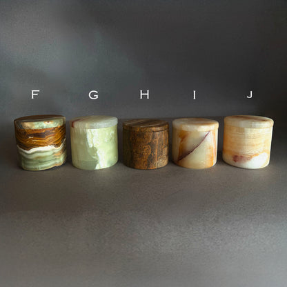 Petite Keepsake Jars | Hand-carved from Natural Onyx Stone
