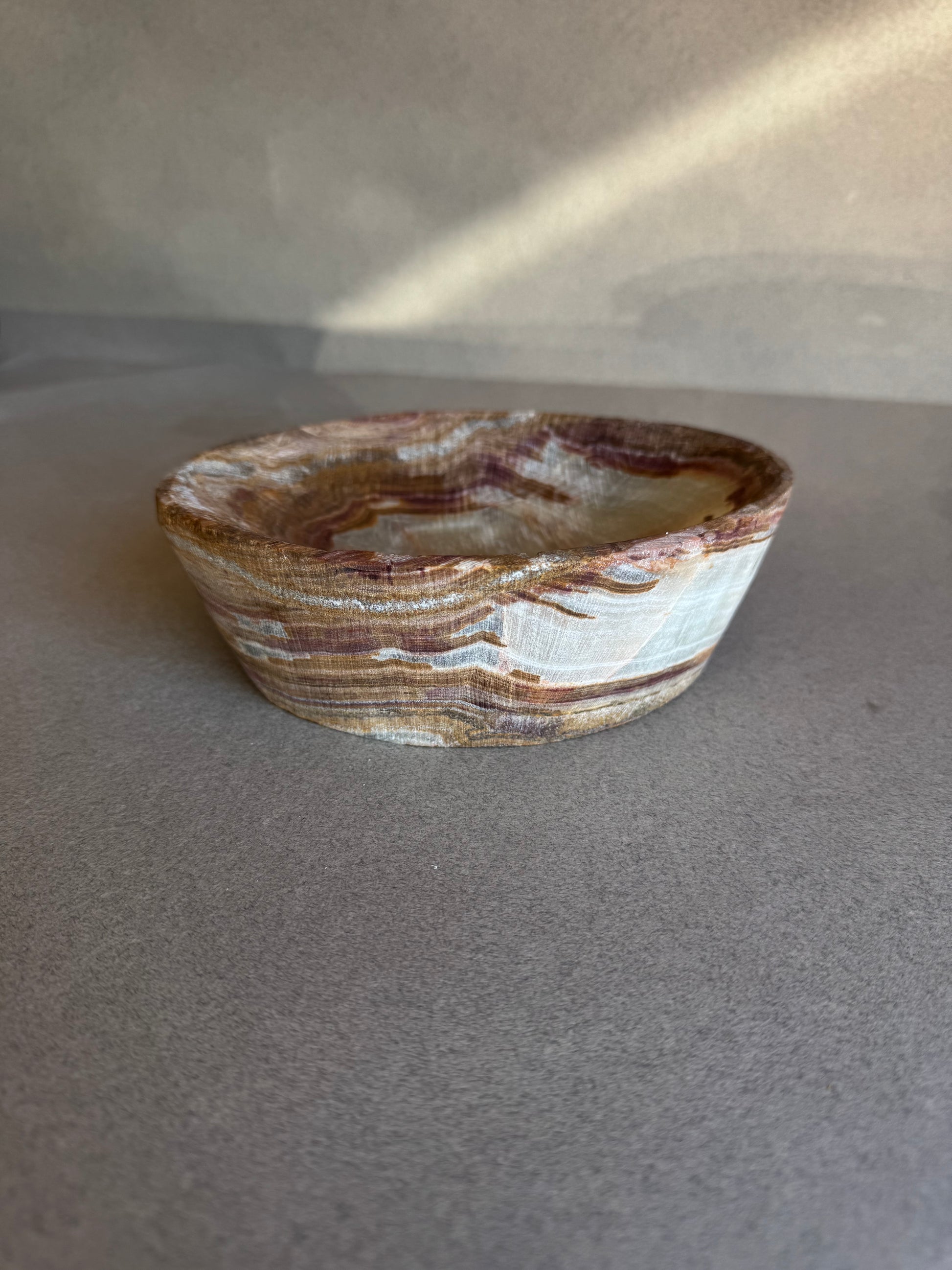 Minimalist stone catchall bowl for jewelry, keys, or bedside styling in warm neutrals