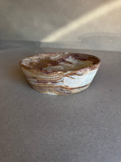Minimalist stone catchall bowl for jewelry, keys, or bedside styling in warm neutrals