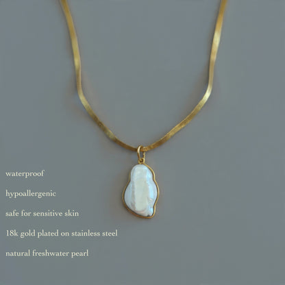 SAÉA Pearl Herringbone Choker in 18K Gold