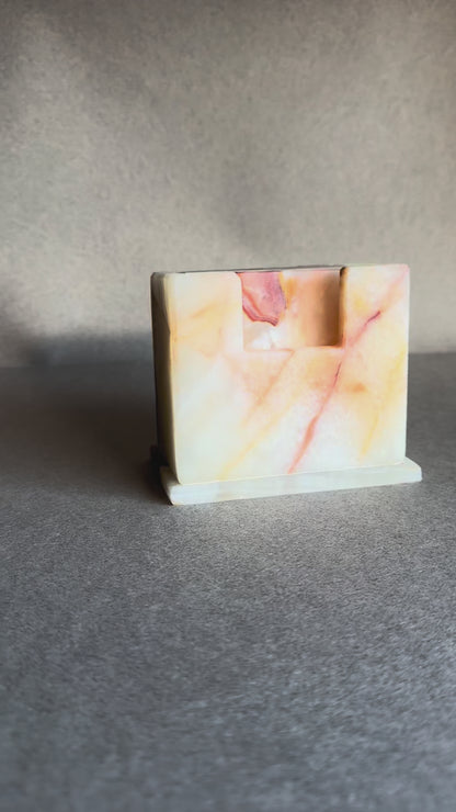 Blush, Pale Rose & Apricot | SAÉA Square Onyx Coaster Set