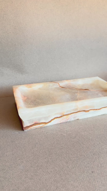 Ivory, sandstone, and amber | SAÉA Onyx Catchall Tray