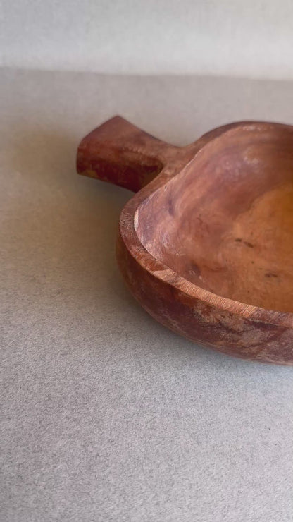 Vintage Mushroom Shaped Hand Carved Wood Bowl