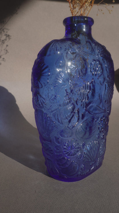 Vintage Mid-Century Cobalt Blue Glass Vase Decanter
