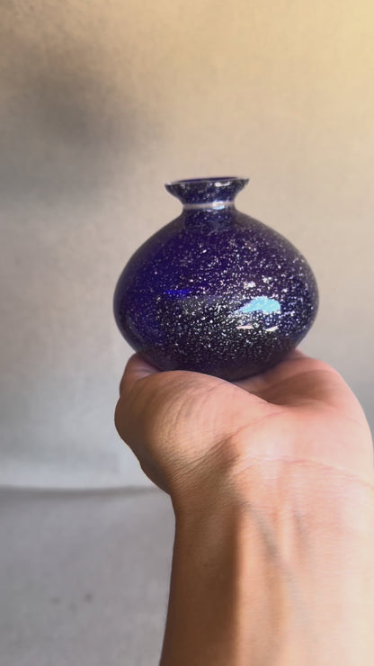 Vintage Cobalt Blue Speckled Vase