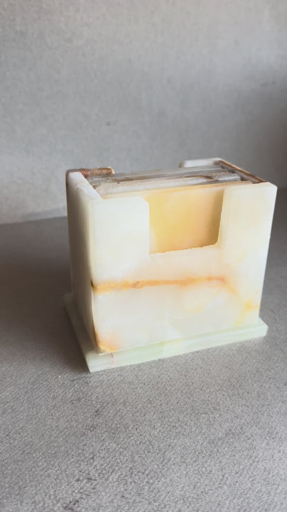 Cream, Amber, and Honey | SAÉA Square Onyx Coaster Set
