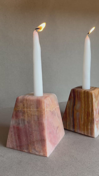Blush & Clay | SAÉA Pyramid Taper Candle Holders