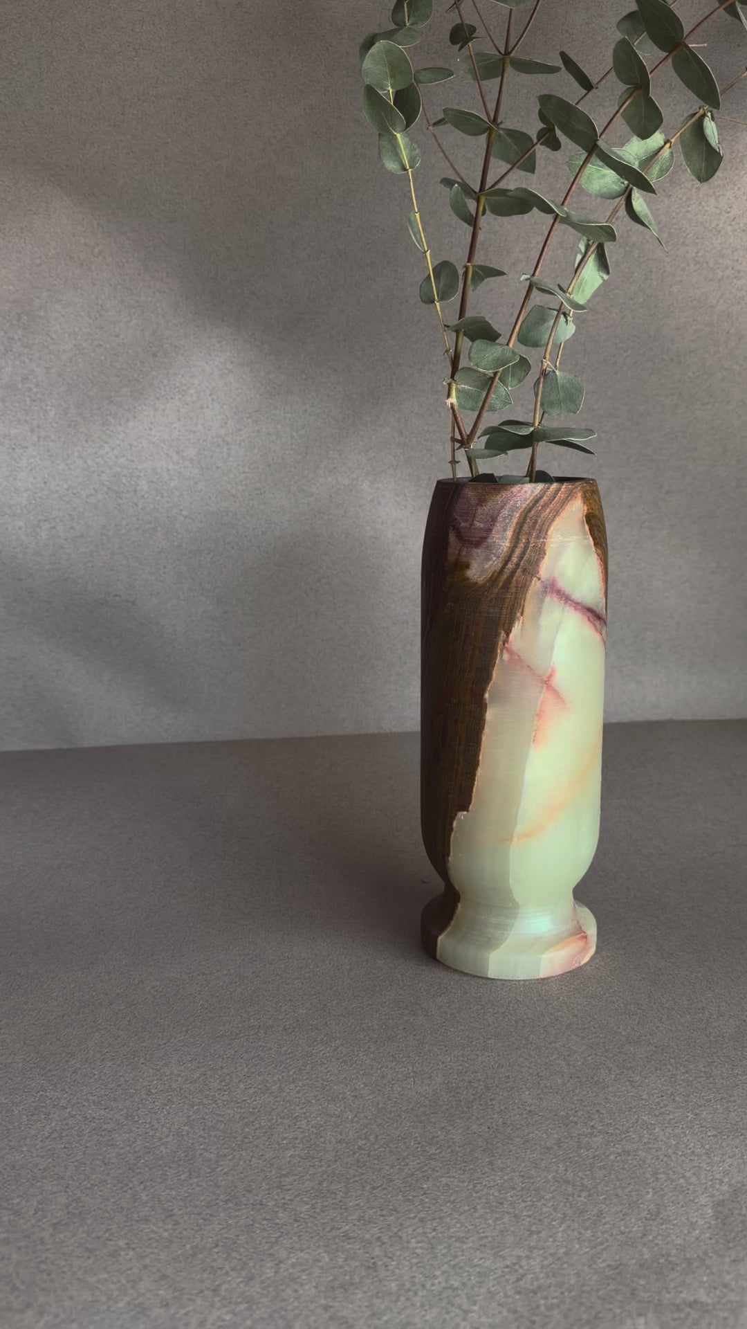 olive green brown onyx vase raw natural stone decor
