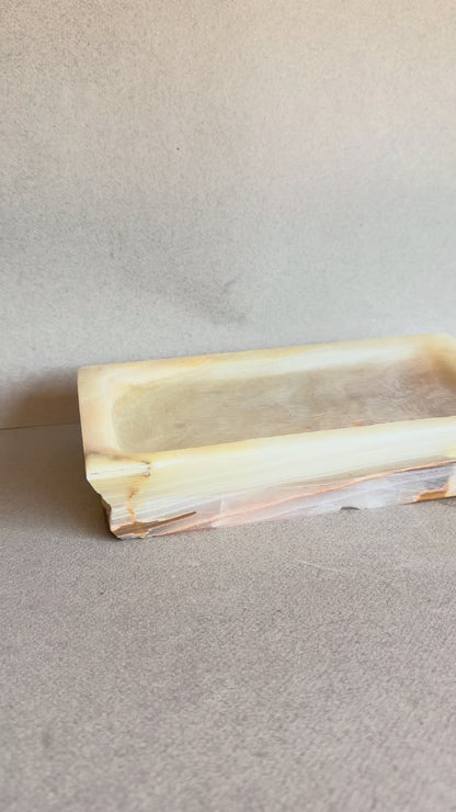 Cream, Blush, and Honey | SAÉA Catchall Tray Hand-carved in Onyx