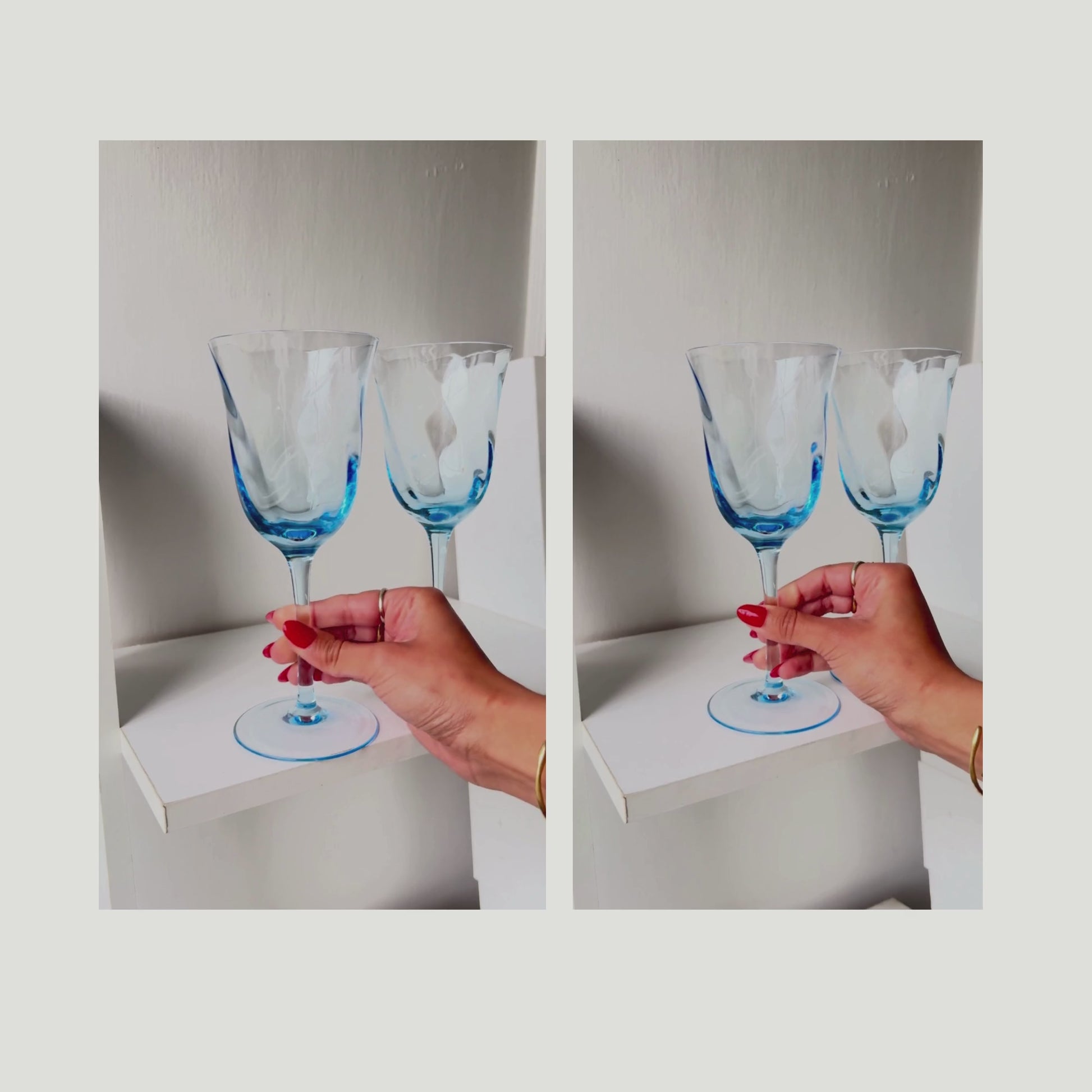 Vintage blue wine glasses