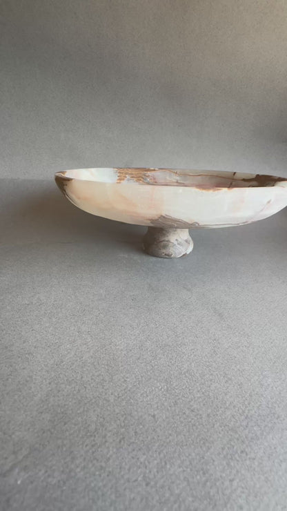 Honey, amber, and terracotta | SAÉA Centerpiece Pedestal Bowl